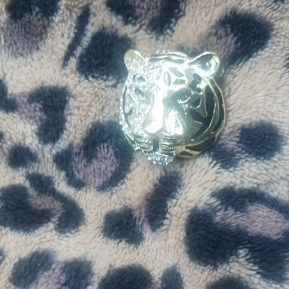 Gold Tiger Head Ring - Statement Animal Jewelry